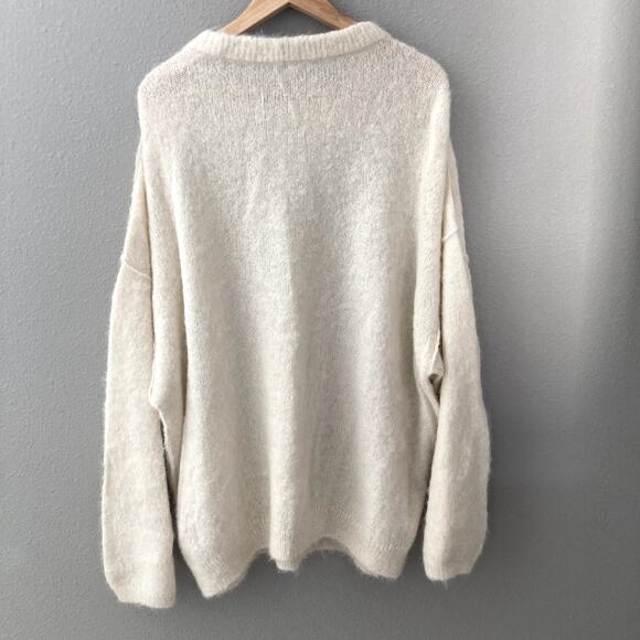 Free People Angelic Pullover Sweater - Ivory - Medium - Picture 3 of 8